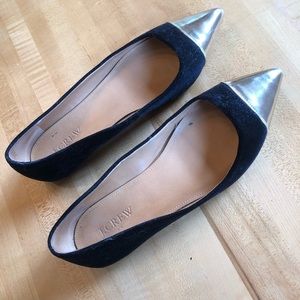 J.Crew Gold Tip Velvet Flats